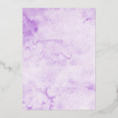 Kendall Purple Elegant Wedding Save the Date 箔招待状 (裏面)