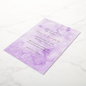 Kendall Purple Elegant Wedding Save the Date 箔招待状 (回転した状態)