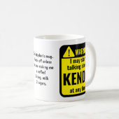 Kendo Funny Personalized Warning コーヒーマグカップ (正面右)