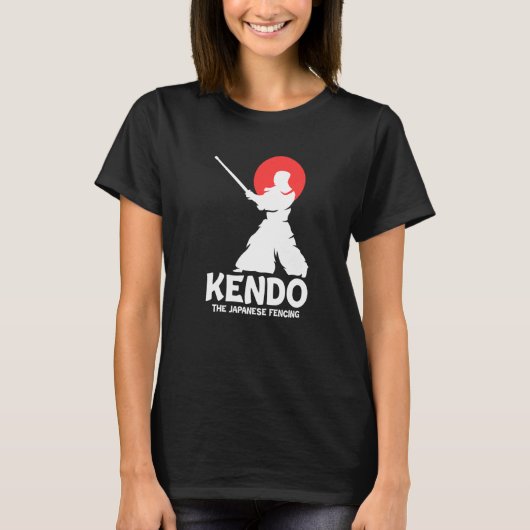 Kendo The Japanese Fencing Swordfighter Martial Sh Tシャツ (正面)