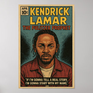 Kendrick Lamar "The Pulitzer Prophet"ヴィンテージコミ ポスター