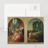 Kenilworth Castle -過去と現在， 1854 ポストカード (正面/裏面)