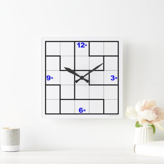 KenKen®クロック(ダウンロード可能パズル) スクエア壁時計 (ホーム)