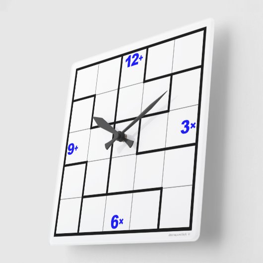 KenKen®クロック(ダウンロード可能パズル) スクエア壁時計 (傾斜)