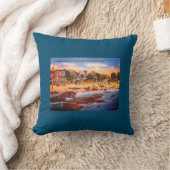 Kennebunkビーチ，メイン州ヴィンテージコテージ写真 クッション (ブランケット)