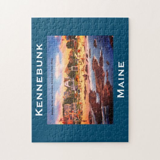 Kennebunkビーチ,メイン州ヴィンテージコテージ写真 ジグソーパズル (縦)