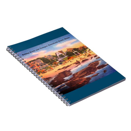 Kennebunkビーチ，メイン州ヴィンテージコテージ写真 ノートブック (右側)