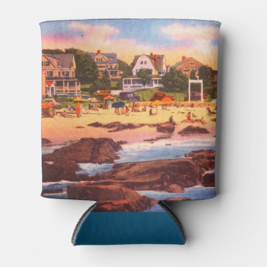 Kennebunkビーチ，メイン州ヴィンテージコテージ写真 缶クーラー (正面)