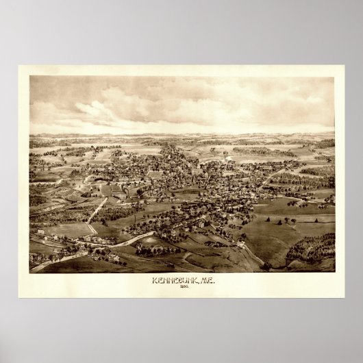 Kennebunk, Maine Bird's Eye View, 1895 ポスター (正面)