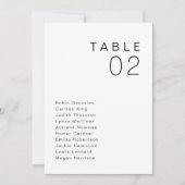 KENNEDYミニマルモダンリストテーブルシーティングカード 招待状 (正面)
