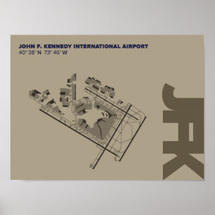 Kennedy Airport (JFK) Diagram Poster ポスター