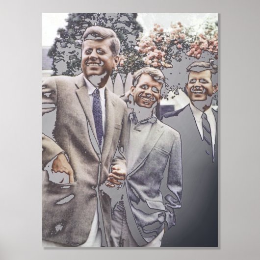 Kennedy Brothers、John、Robert & Ted 箔ポスター (正面)