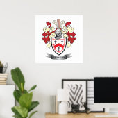 Kennedy Family Crest Coat of Arms ポスター (ホームオフィス)