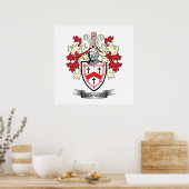 Kennedy Family Crest Coat of Arms ポスター (キッチン)