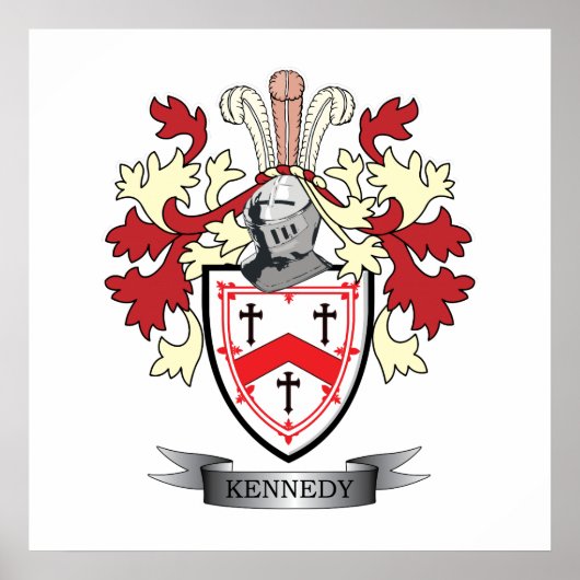 Kennedy Family Crest Coat of Arms ポスター (正面)