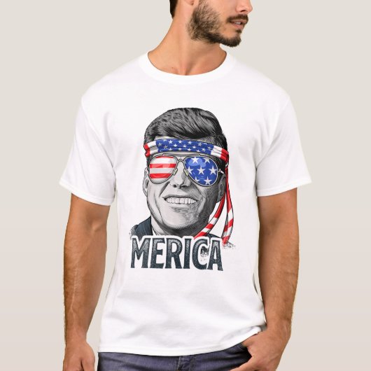 Kennedy Merica 4Th Of July President JFK Men Ameri Tシャツ (正面)