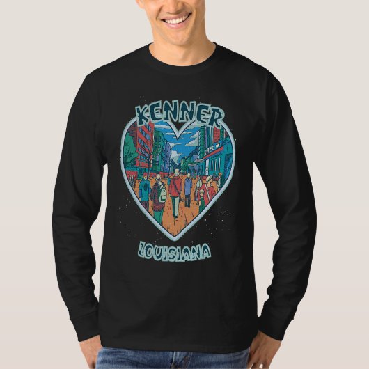 Kenner In Louisiana Travel Souvenir Heart Tシャツ (正面)