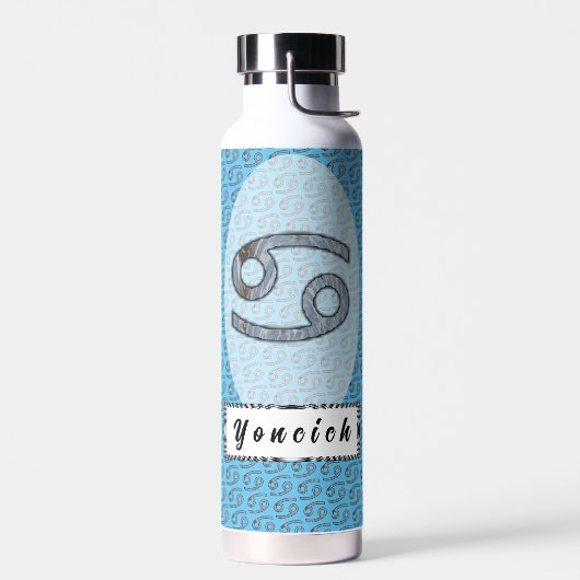 Kenneth Yoncichによるがん〔占星術の〕十二宮図のシンボル要素 ウォーターボトル (左面)