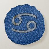 Kenneth Yoncichによるがん〔占星術の〕十二宮図のシンボル要素 ラウンドクッション (裏面)