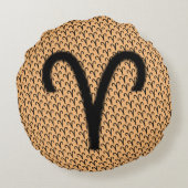 Kenneth Yoncichによるアリー〔占星術の〕十二宮図シンボル標準 ラウンドクッション (裏面)