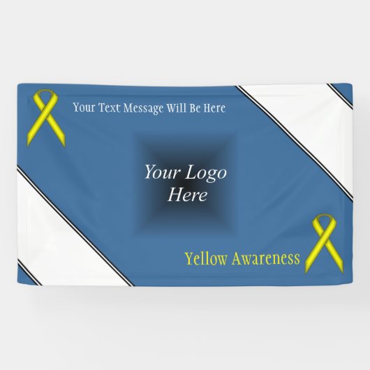 Kenneth Yoncichによるイエロースタンダードリボン 横断幕 (横)