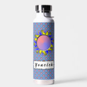 Kenneth Yoncichによるイエローブルーディスクリボン ウォーターボトル (左面)