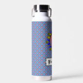 Kenneth Yoncichによるイエローブルーディスクリボン ウォーターボトル (正面)