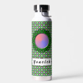 Kenneth Yoncichによるエメラルドグリーンディスクリボン ウォーターボトル (左面)