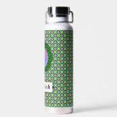 Kenneth Yoncichによるエメラルドグリーンディスクリボン ウォーターボトル (背面)