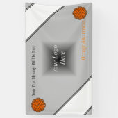 Kenneth Yoncichによるオレンジフラワーリボン 横断幕 (縦)