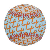 Kenneth Yoncichによるオレンジ標準リボン 野球ボール (正面)