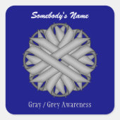 Kenneth Yoncichによるグレーフラワーリボン スクエアシール (正面)