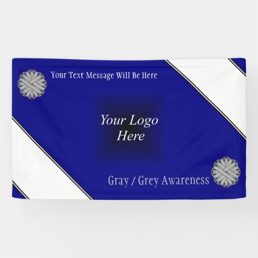 Kenneth Yoncichによるグレーフラワーリボン 横断幕 (横)