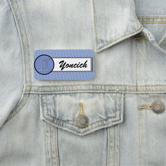 Kenneth Yoncichによるジェミニ〔占星術の〕十二宮図シンボル要素 名札 (インサイチュ)