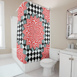 Kenneth Yoncichによるデジタルフラワー シャワーカーテン