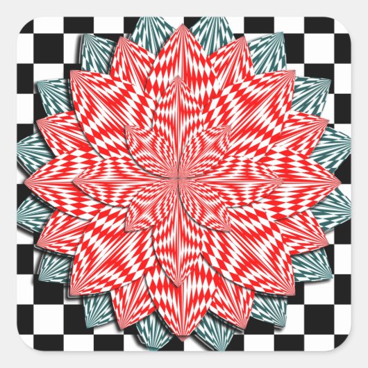 Kenneth Yoncichによるデジタルフラワー スクエアシール (正面)