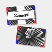 Kenneth Yoncichによるデジ市松模様にタル陰陽 バッジ (正面&裏面)