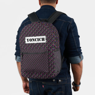 Kenneth Yoncichによるデジ市松模様にタル陰陽 プリントバックパック
