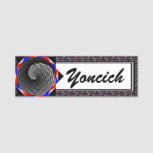 Kenneth Yoncichによるデジ市松模様にタル陰陽 名札 (正面)