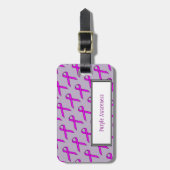 Kenneth Yoncichによるパープルスタンダードリボン ラゲッジタグ (正面縦)