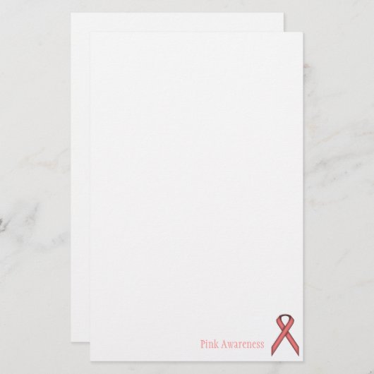 Kenneth Yoncichによるピンクの標準リボン 便箋 (正面/裏面)