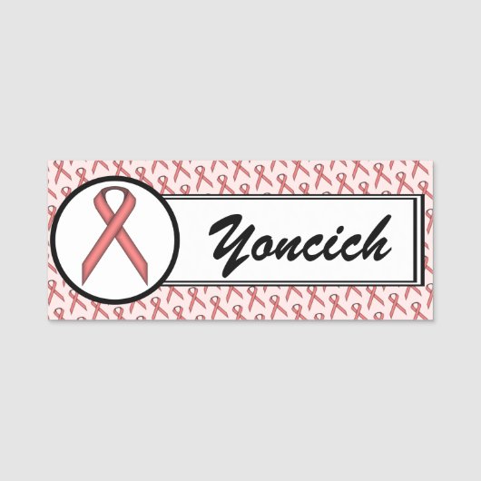 Kenneth Yoncichによるピンクの標準リボン 名札 (正面)