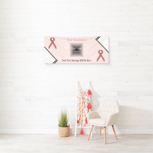 Kenneth Yoncichによるピンクの標準リボン 横断幕 (インサイチュ)