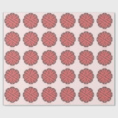 Kenneth Yoncichによるピンクの花のリボン ラッピングペーパー (フラット)