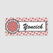 Kenneth Yoncichによるピンクの花のリボン 名札 (正面)
