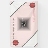 Kenneth Yoncichによるピンクの花のリボン 横断幕 (縦)