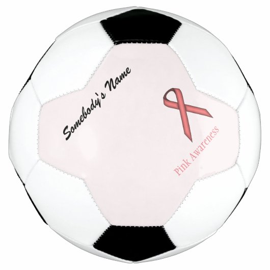 Kenneth Yoncichによるピンクスタンダードリボンテンプレート サッカーボール (正面)
