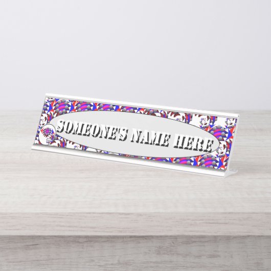 Kenneth Yoncichによるフィボナッチ「フィッシュ」 デスクネームプレート (正面)