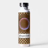 Kenneth Yoncichによるブラウンフラワーリボン ウォーターボトル (左面)