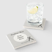 Kenneth Yoncichによるブラックスタンダードリボン ストーンコースター (横)